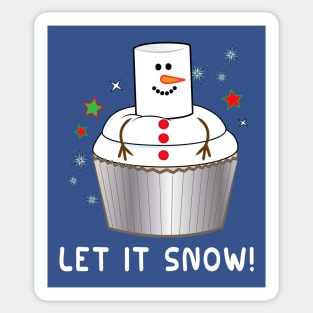 Funny Melting Snowman Cupcake: Let it Snow! Sticker